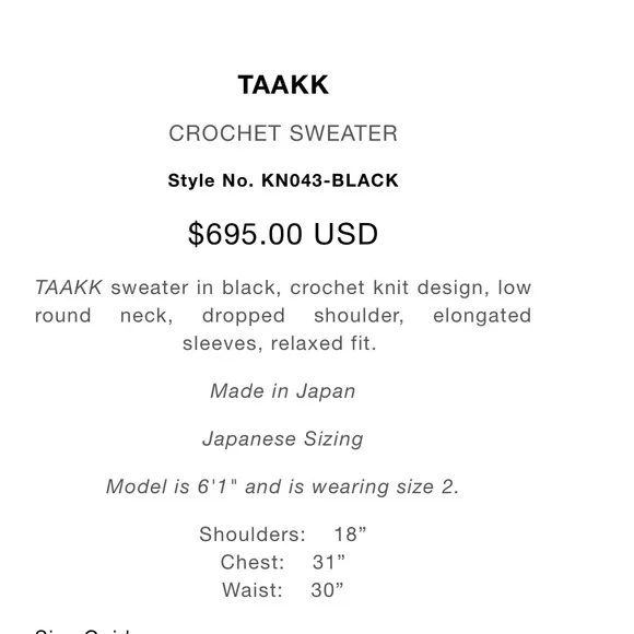 Taakk Forest Green Crochet Mohair Blend Sweater